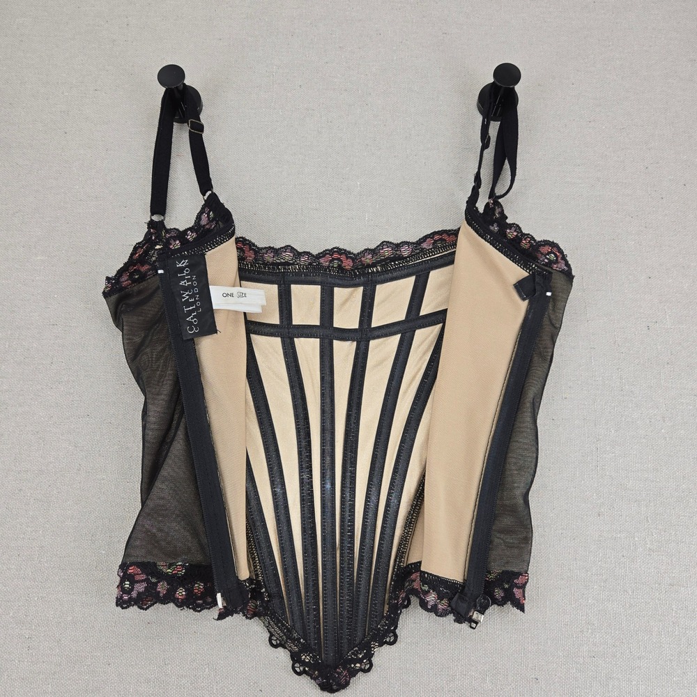 Vintage Catwalk Collection London Lace Up Corset Top Y2K Grunge Fairy - Picture 13 of 16